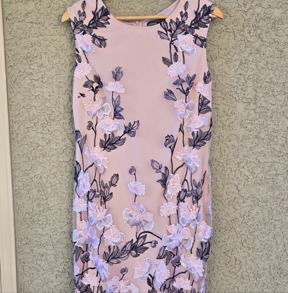 Donna Ricco Dresses & Skirts - Donna Ricco Pink Floral Overlay Dress